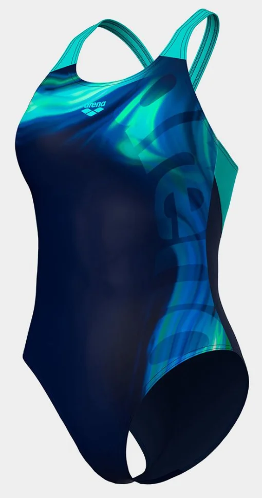 Купальник закритий для жінок Arena DREAMHLINE SWIMSUIT V BACK синій, бірюзовий Жін