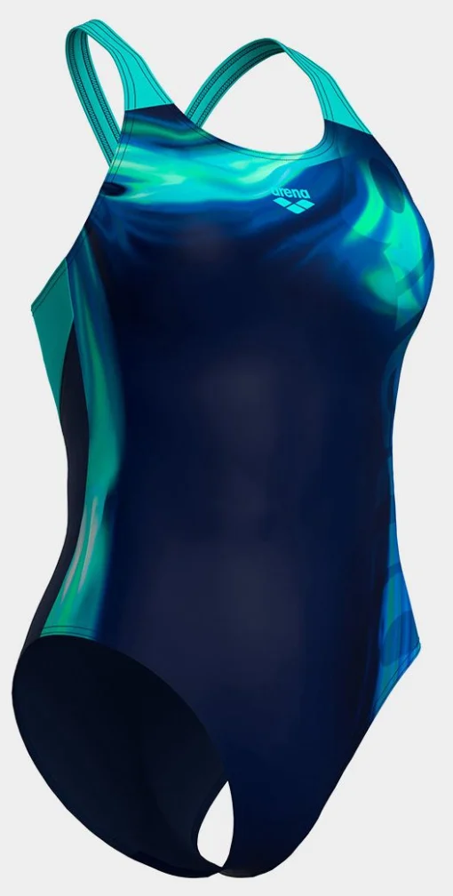 Купальник закритий для жінок Arena DREAMHLINE SWIMSUIT V BACK синій, бірюзовий Жін