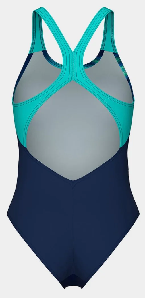 Купальник закритий для жінок Arena DREAMHLINE SWIMSUIT V BACK синій, бірюзовий Жін
