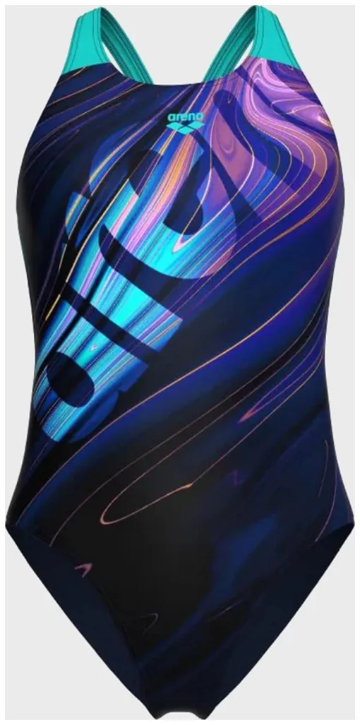 Купальник закритий для жінок Arena FLOW SWIMSUIT V BACK LB темно-синій Жін 40