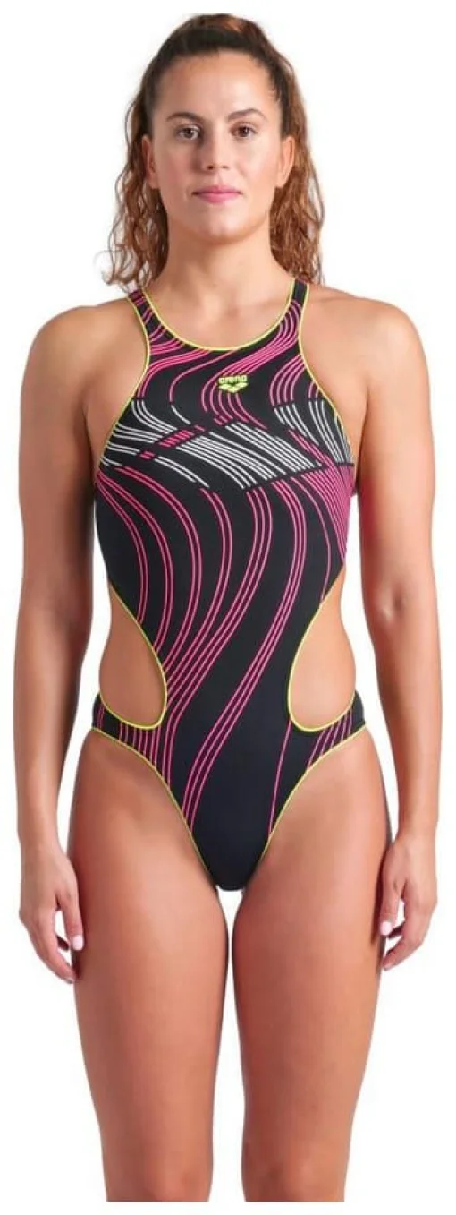 Купальник закритий для жінок Arena ONE STREAM SWIMSUIT чорний, рожевий Жін