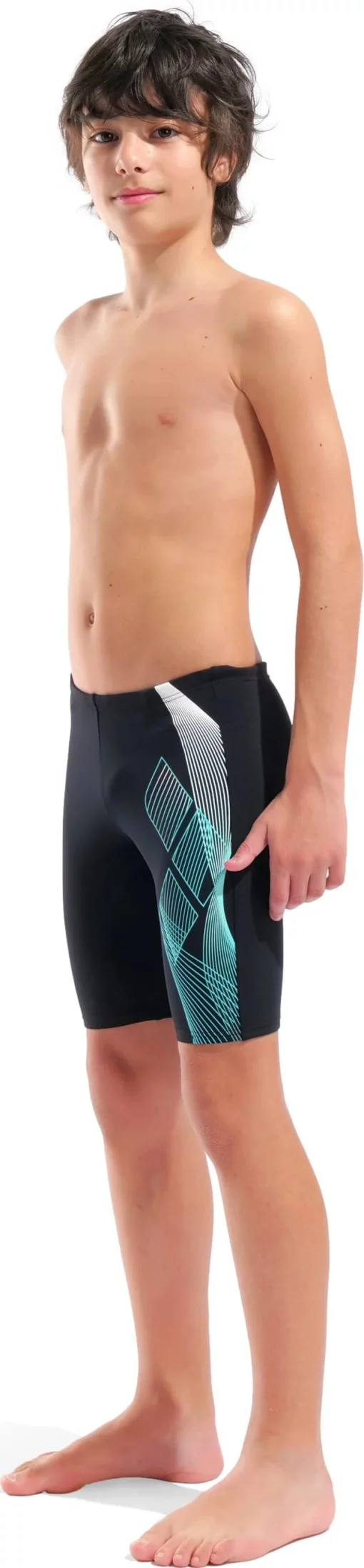 Плавки-шорти для хлопчиків Arena SEA WATER SWIM JAMMER чорний, бірюзовий дитячий 116 см (008995-508)