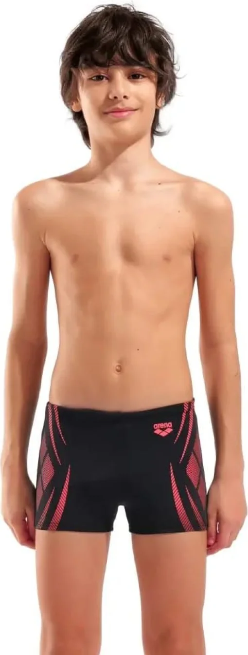 Плавки-шорти для хлопчиків Arena POSEIDONIA SWIM SHORT чорний, кораловий дитячий 128 см (009008-504)