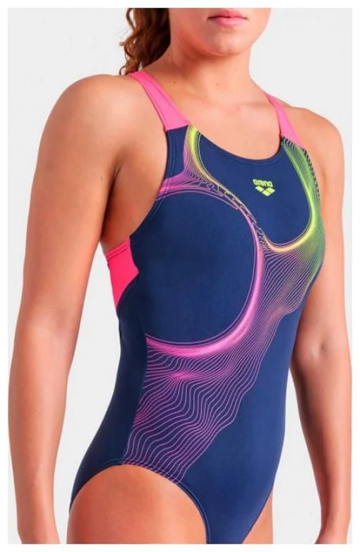Купальник для жінок Arena RIPPLES SWIMSUIT V BACK B синій Жін 36