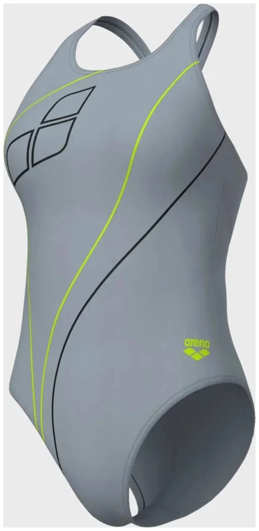 Купальник закритий для жінок Arena TRAIL SWIMSUIT V BACK сірий Жін 42