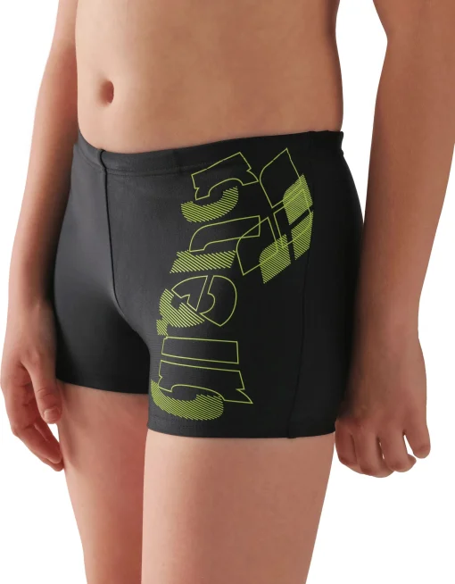 Плавки-шорти для хлопчиків Arena TALES SWIM SHORT чорний, жовтий дитячий 140 см (009087-506)