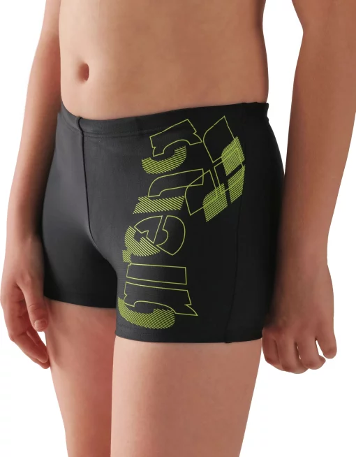 Плавки-шорти для хлопчиків Arena TALES SWIM SHORT чорний, жовтий дитячий 128 см (009087-506)
