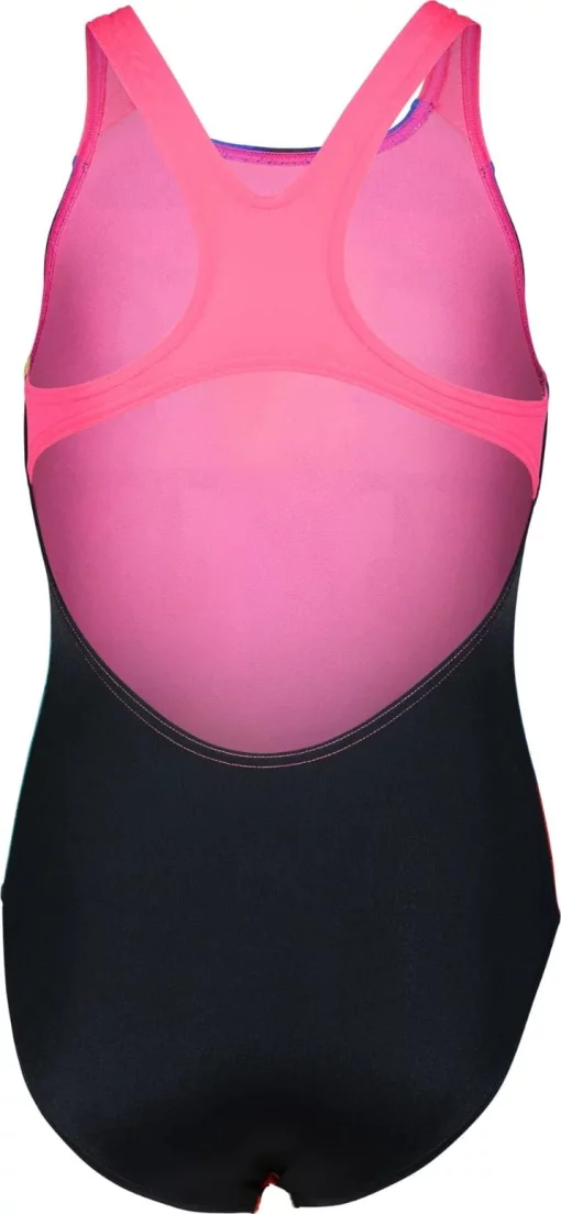 Купальник закритий для дівчат Arena SPRAY PAINT SWIMSUIT SWIM PRO чорний, синій, рожевий дитячий 128 см (010286-590)