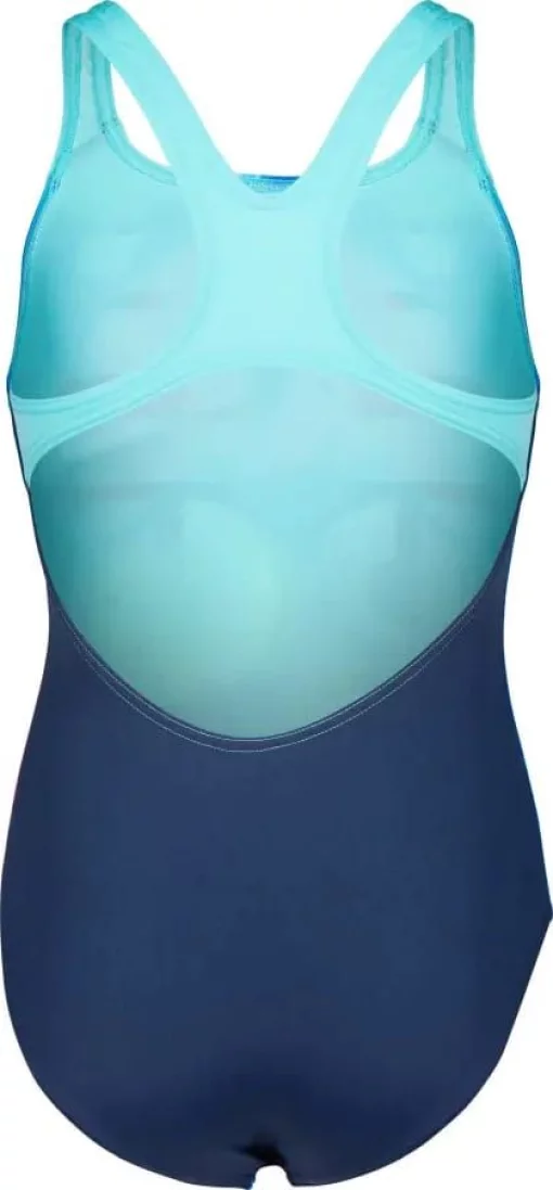 Купальник закритий для дівчат Arena SPRAY PAINT SWIMSUIT SWIM PRO синій, рожевий, жовтий дитячий 128 см (010286-740)