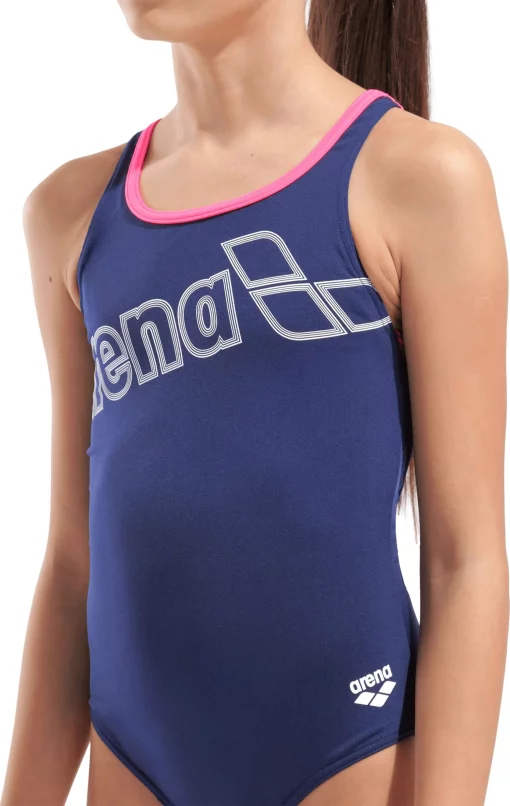Купальник закритий для дівчат Arena LOGO SWIMSUIT SWIM PRO синій дитячий 128 см (010287-590)