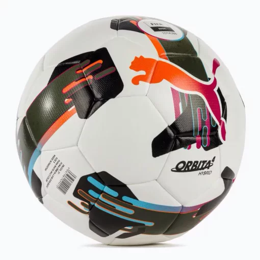 М'яч футбольний Puma Orbita 4 HYB (FIFA Basic) білий, чорний, болотний Уні 5