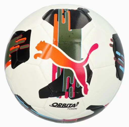 М'яч футбольний Puma Orbita 5 FUSION білий, чорний, помаранчевий Уні 4