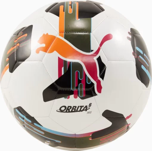 М'яч футбольний Puma Orbita 6 MS білий, чорний, помаранчевий 4 (084335-01)