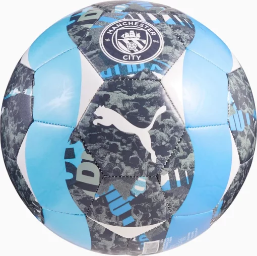 М'яч футбольний Puma MCFC Prematch Ball сірий, блакитний 5 (084548-74)