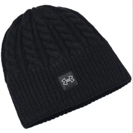 Шапка Under Armour Halftime Cable Knit Beanie чорний Жін OSFM