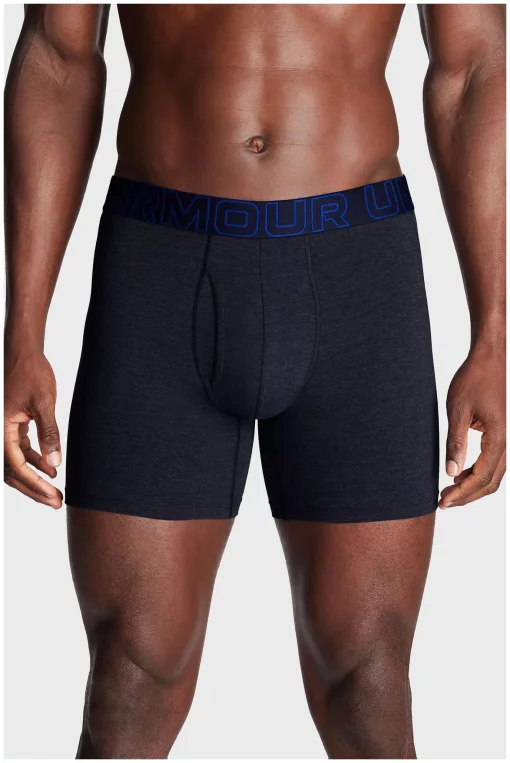 Труси UA Underwear Boxers UA PERFORMANCE COTTON - SOLID 6 3PK синій, сірий, темно-синій Чол LG