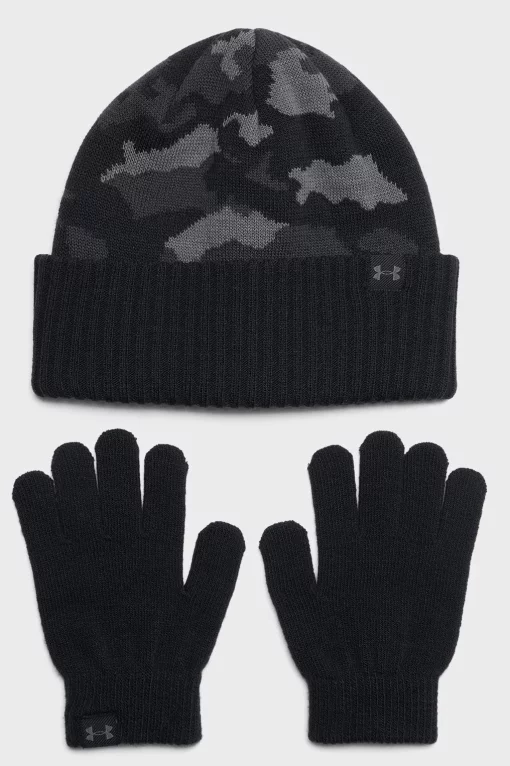 Набір шапка і рукавички Under Armour B Beanie/Glove Combo чорний, сірий Діт OFSM