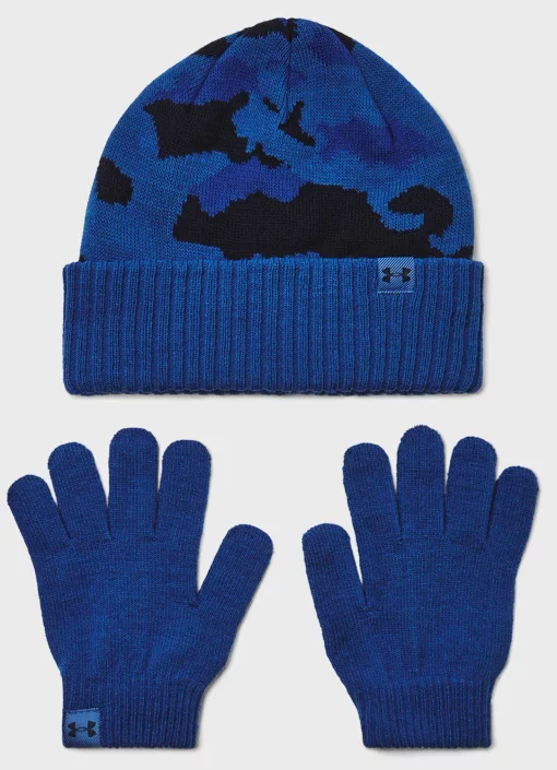 Набір шапка і рукавички Under Armour B Beanie/Glove Combo синій, червоний Діт OFSM