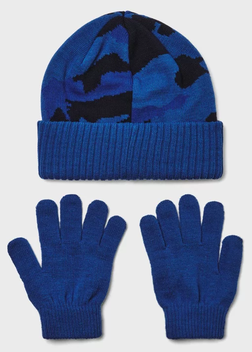 Набір шапка і рукавички Under Armour B Beanie/Glove Combo синій, червоний Діт OFSM