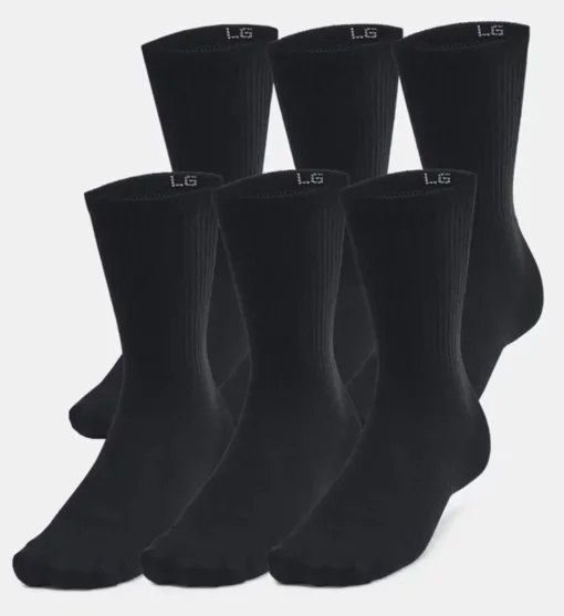 Шкарпетки Under Armour Essential 6pk Crew чорний Уні LG