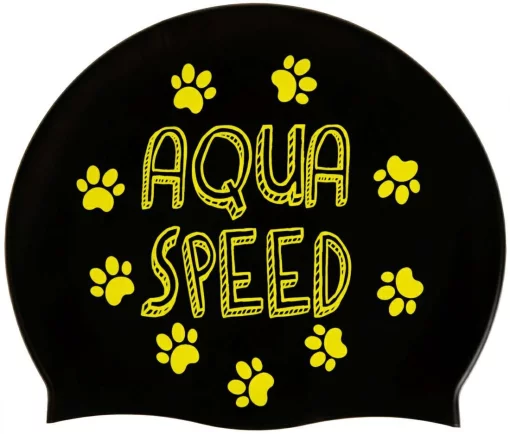 Шапка для плавання Aqua Speed KIDDIE 60649 чорний, принт Діт OSFM