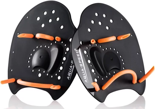 Лопатки для плавання Aqua Speed Skill Paddle 1790 чорний, помаранчевий Уні M 18,5х17см