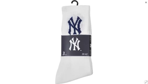 Шкарпетки New York Yankees 3 pk Crew білий Уні 31-34