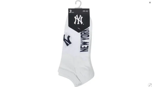Шкарпетки New York Yankees 3 pk Sneaker білий Уні 43-46