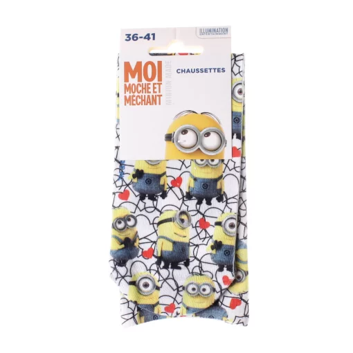 Шкарпетки MinionS ALL OVER DE MinionS+ COEUR білий Діт 36-41