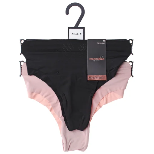 Труси Manoukian TANGA-X2-FEMME чорний, бежевий Жін M