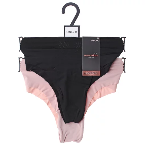 Труси Manoukian TANGA-X2-FEMME чорний, бежевий Жін S