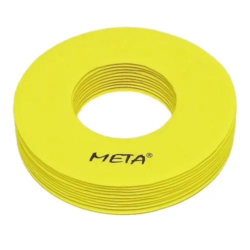 Набір плоских фішок з отворами Meta Flat Marker with hole Set Of 10 жовтий Уні 19 см