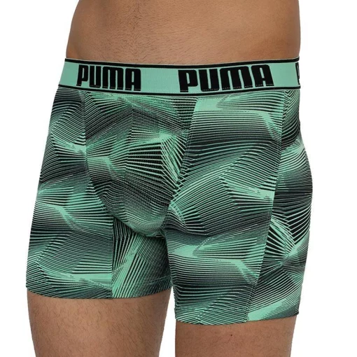 Труси-боксери Puma ACTIVE BOXER PRINT 2P зелений, чорний Чол S