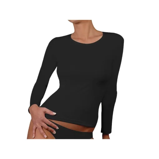 Футболка з довг рукавом T-shirt Manica Lunga Girocollo чорний Жін M