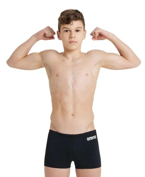 Плавки-боксери для хлопців Arena BOY'S TEAM SWIM SHORT SOLID чорний, білий Діт 152см