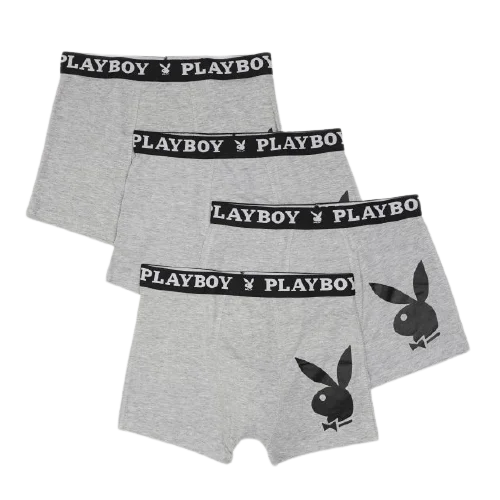 Набір з 4 труси-боксери Playboy ANNYA PLAYBOY BOXERSHORT сірий Чол S