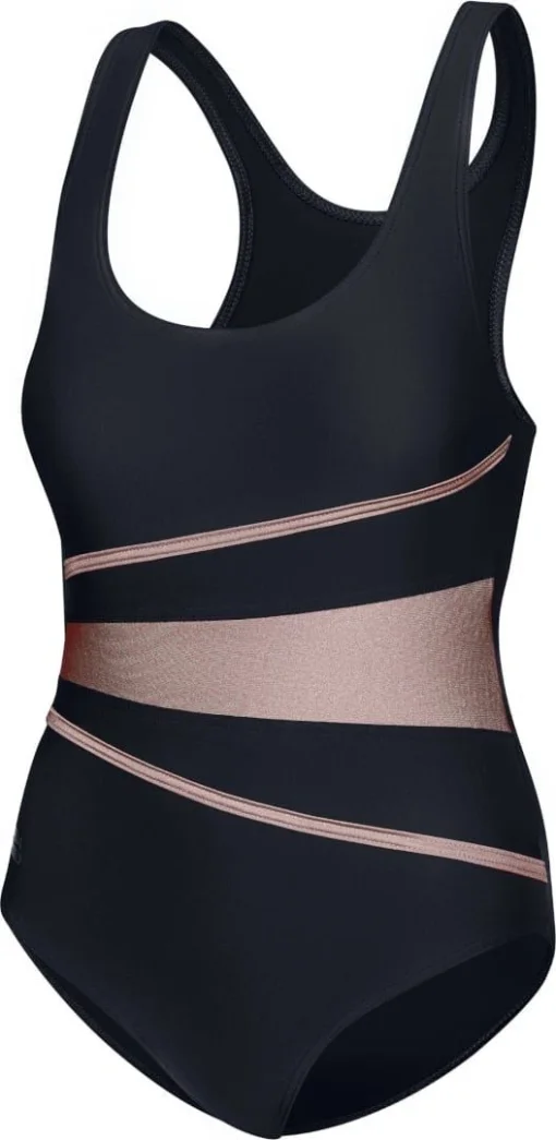 Купальник закритий для ок AqUnder Armour Speed Swimsuit STELLA LADY 62958 чорний, золотистий 40 (299-07)