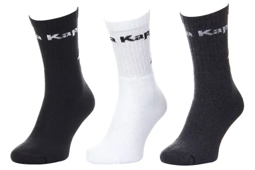 Шкарпетки KAPPA SOCKS LOGO SABOYA 3PACK чорний, білий, сірий Уні 43-46