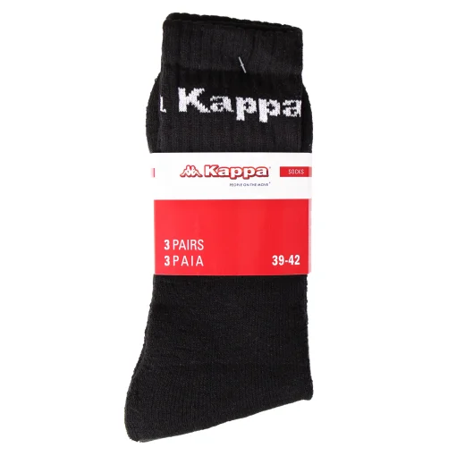 Шкарпетки KAPPA SOCKS LOGO SABOYA 3PACK чорний, білий, сірий Уні 43-46