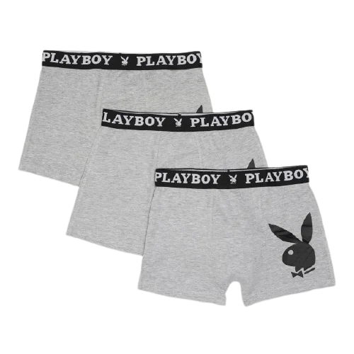 Набір з 3 труси-боксери Playboy ANNYA PLAYBOY BOXERSHORT сірий Чол S