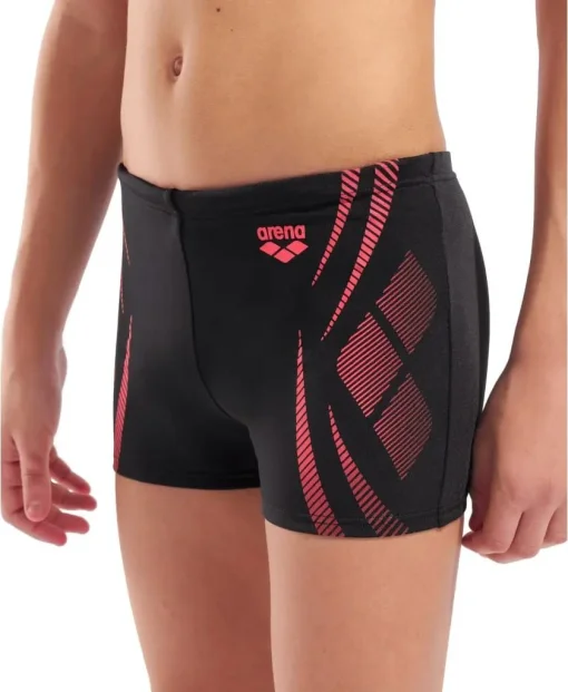 Плавки-шорти для хлопчиків Arena POSEIDONIA SWIM SHORT чорний, кораловий дитячий 164 см (009008-504)