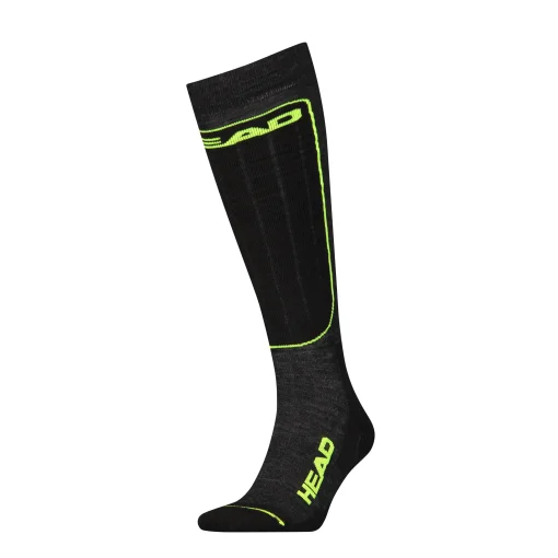 Шкарпетки гірськолижні Head UNISEX SKI PERFORMANCE KNEEHIGH 1P чорний, жовтий 43-46 (791006001-817)