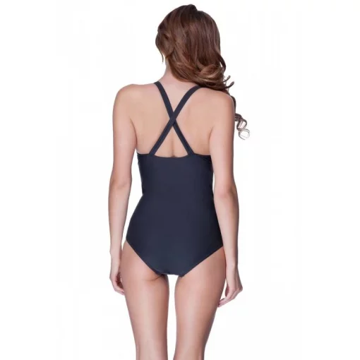 Купальник закритий для жінок Aqua Speed GRETA 5540 темно-сірий, рожевий Жін