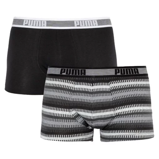 Труси-шорти Puma WORLDHOOD STRIPE TRUNK 2P сірий, білий, чорний Чол M