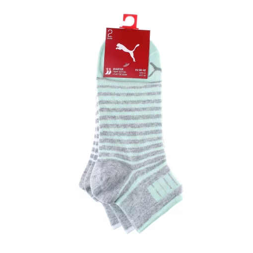 Шкарпетки Puma UNISEX QUARTER 2P сірий, білий, ментоловий Уні 35-38