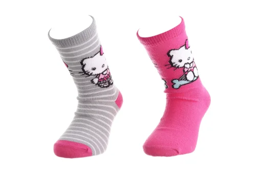 Шкарпетки HELLO KITTY SOCKS 2P пурпурний, сірий Діт 27-30 арт 36762-1