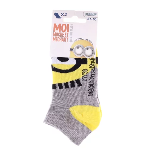 Шкарпетки MINIONS SOCKS 2P сірий, білий Діт 27-30, арт.36775-1