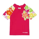 Топ сонцезахисний для дівчат Aqua Speed T-SHIRT FLOWER 2120 рожевий, мультиколор Діт 104см