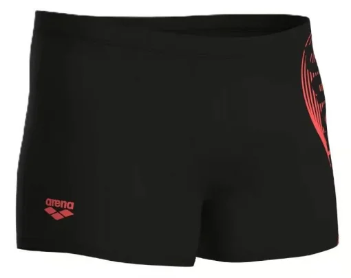 Плавки-шорти для чоловіків Arena WAKE SWIM SHORT чорний, кораловий Чол