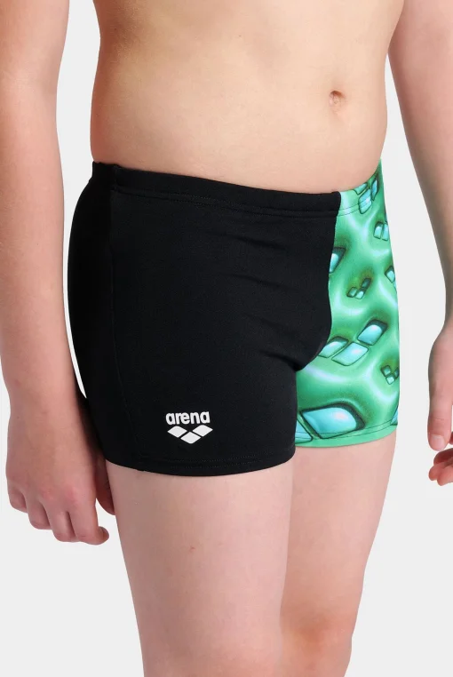 Плавки-боксери для хлопців Arena FOAM SWIM SHORT чорний, зелений, бірюзовий Діт
